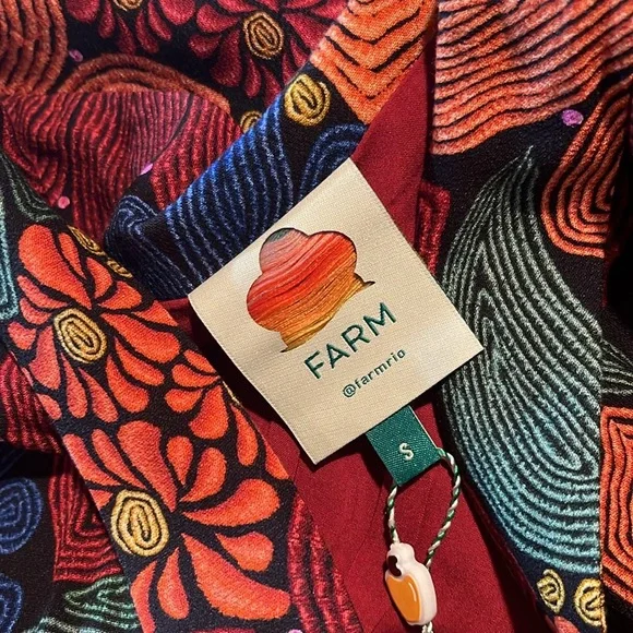 FARM Rio Red Orange Blue Green Floral Maxi Dress - Picture 6 of 11